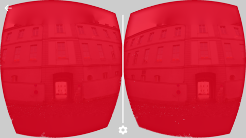Comparing two screenshots of a photo viewed with Cardboard
Camera.