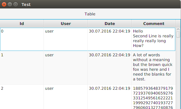 The correctly rendering TableView